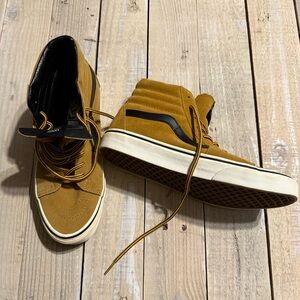 Vans SK8-Hi Off The Wall Mens 7 Womens 8.5 Brown Black High Top Skater Sneakers